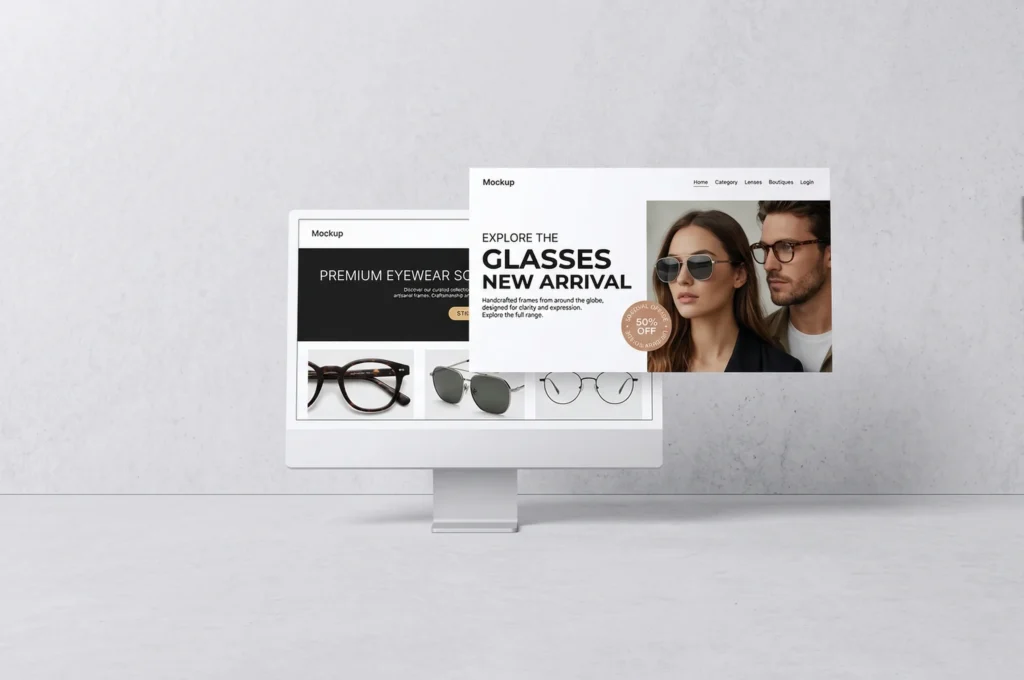 這是一張眼鏡品牌形象官方網站架設示意圖