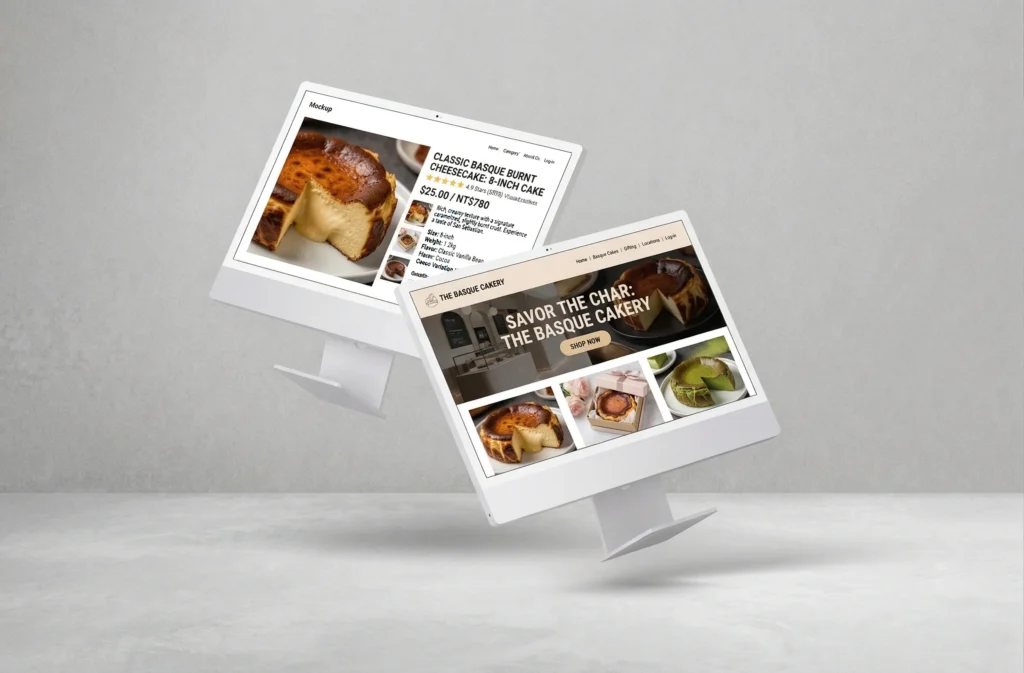 這是一張巴斯克蛋糕形象官方網站架設示意圖